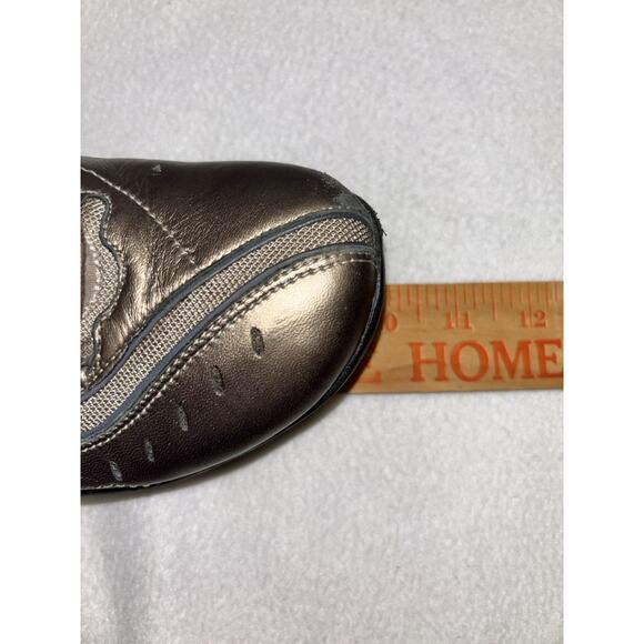 6M CLARKS Wave Walk Pewter Leather Shoes Lace Up Metallic Comfort 87822 Womens - Picture 11 of 13